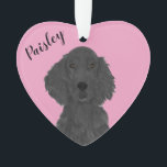 Personalised Pink Heart Irish Setter Ornament<br><div class="desc">I am in love with this beautifully detailed watercolor illustration of a flat coated retriever dog! Personalise these reversible ornaments and make the nice list this year! Shop the rest of my collection for the sweetest housewarming, bridal shower, teacher, mother-in-law, husband, boyfriend, secret santa, sympathy, or tough-to-shop-for gifts! To see...</div>