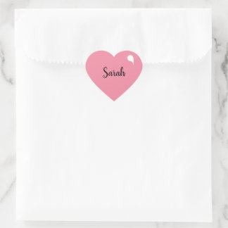 Personalised Pink Heart Name Stickers