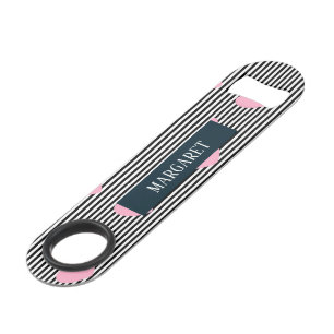 Personalised pink hearts and stripes