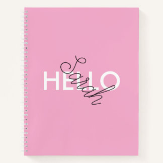 Personalised Pink "Hello" Notebook with Custom 