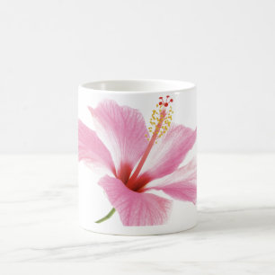 Personalised Pink hibiscus coffee / tea mug