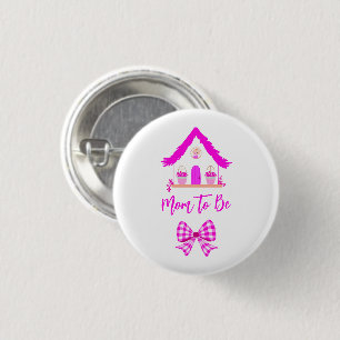 Personalised Pink House Mum to Be 3 Cm Round Badge