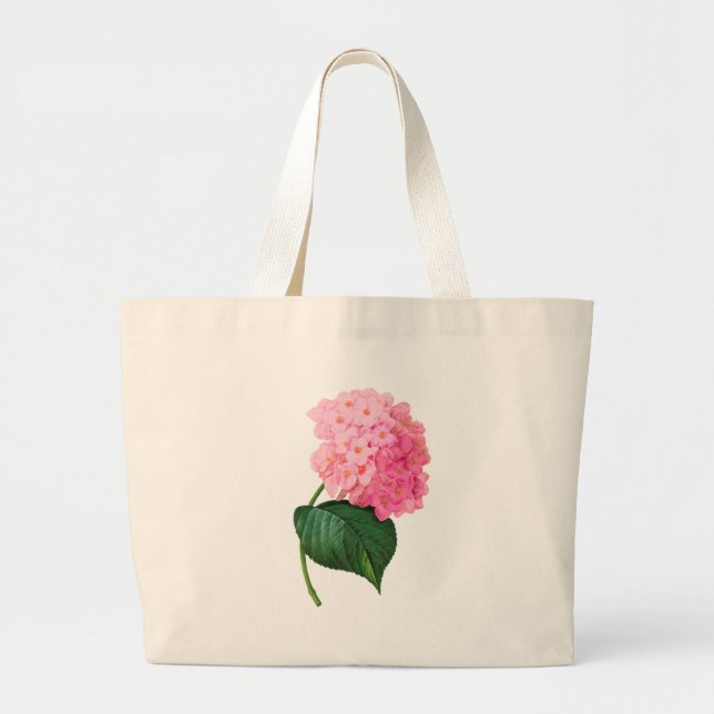 Personalised Pink Hydrangea Jumbo Tote (Front)