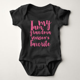 Personalised Pink I Am Grandmas Favourite Baby Bodysuit