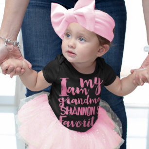 Personalised Pink I Am Grandmas Favourite Baby Bodysuit