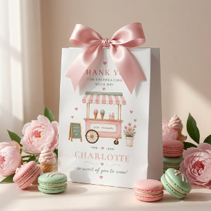Personalised Pink Ice Cream Birthday Medium Gift Bag