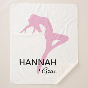 Personalised Pink Jazz Dancer  Sherpa Blanket