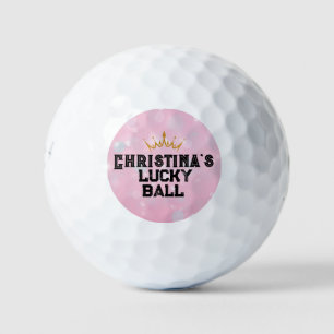 Personalised Pink Keepsake Female Player: Golf Balls