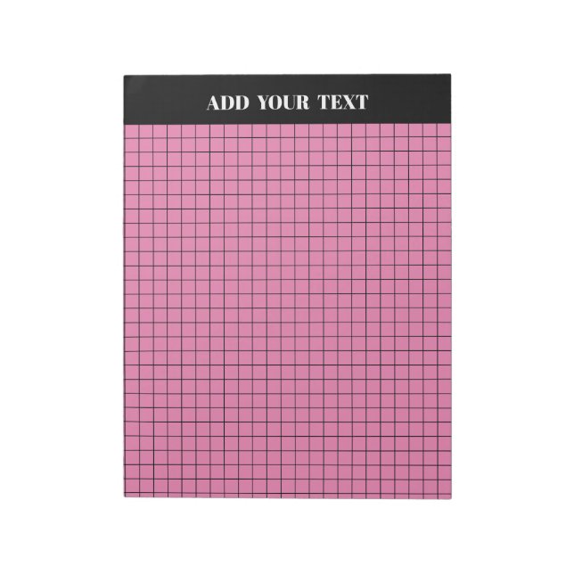 Personalised Pink Large Graph Paper Notepad (Rotated)