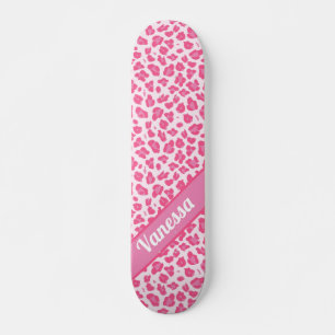 Personalised Pink Leopard Print - Girls  Skateboar Skateboard