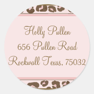 Personalised Pink Leopard Sticker