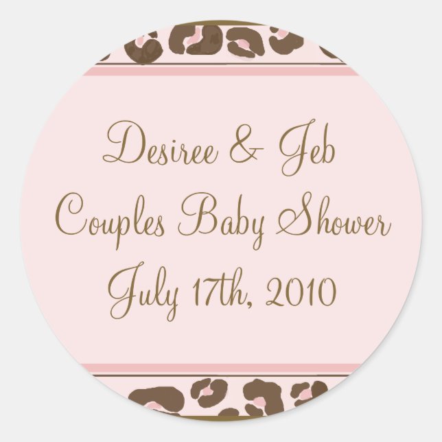 Personalised Pink Leopard Sticker (Front)