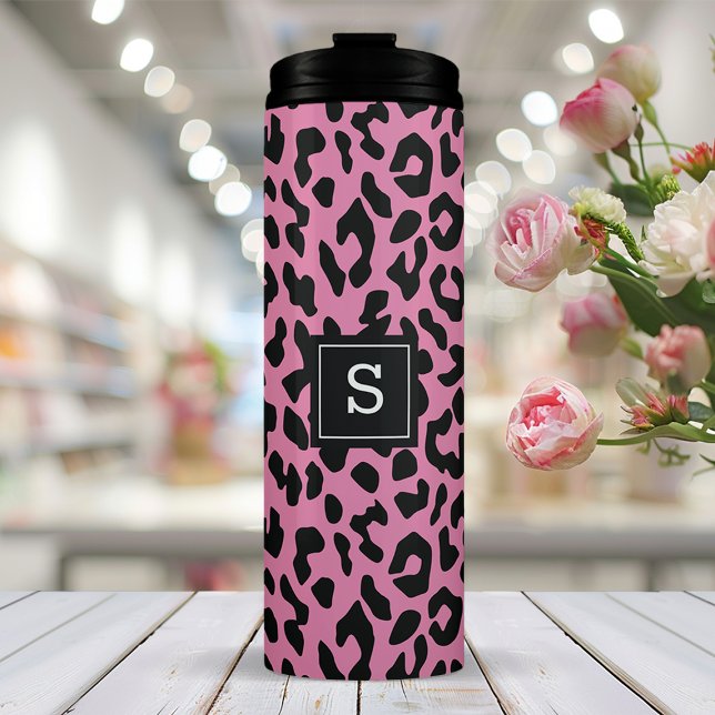 Personalised Pink Leopard Thermal Tumbler (Creator Uploaded)