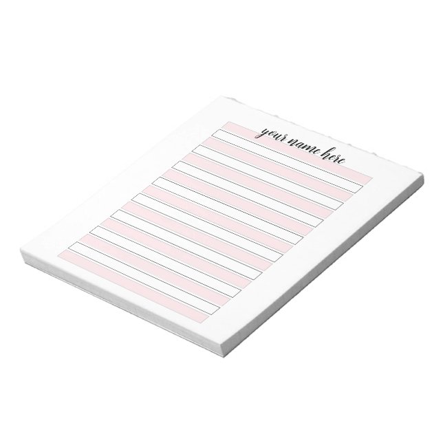 Personalised Pink Lined Notepad (Rotated)