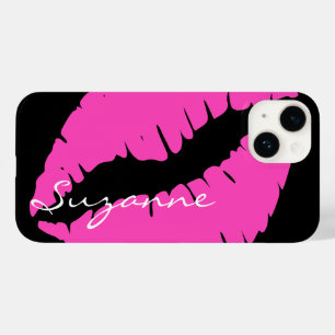 Personalised Pink Lips Case-Mate iPhone 14 Case
