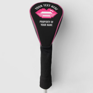 Personalised pink lips golf driver cover for women