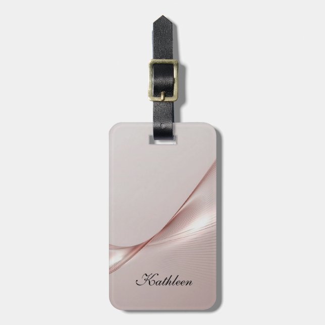 Personalised pink luggage tag (Front Vertical)