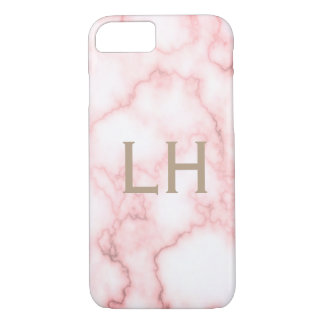 Personalised Pink Marble Monogram Case-Mate iPhone Case