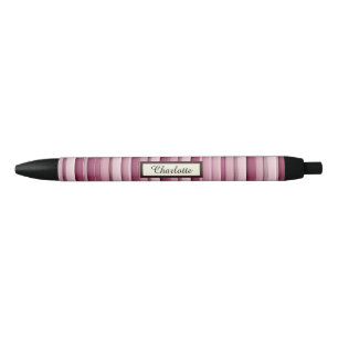 Personalised Pink Mauve Stripes Pen