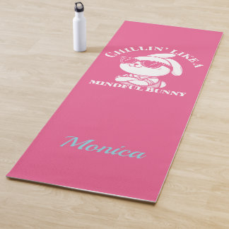 Personalised Pink "Mindful Bunny" Yoga Mat