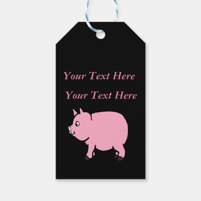 Personalised Pink Mini Pig Gift Tags (Front)
