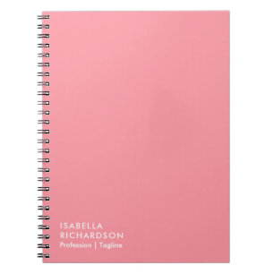 Personalised Pink Minimalist Notebook
