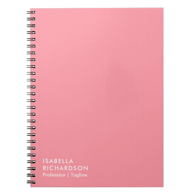 Personalised Pink Minimalist Notebook (Front)