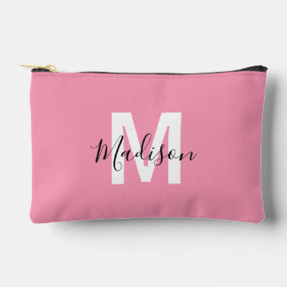 Personalised Pink Monogram Accessory Pouch