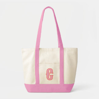 Personalised Pink Monogram, Custom Initial Canvas Tote Bag