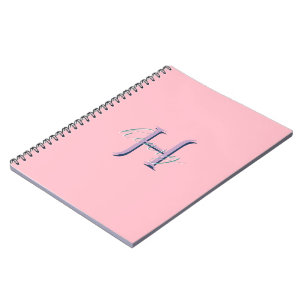 Personalised Pink Monogram Initial and Name Notebook
