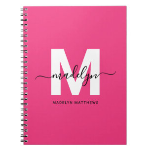 Personalised Pink Monogram Notebook