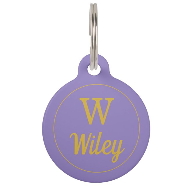 Personalised Pink Monogram Pet Name  Pet ID Tag (Front)