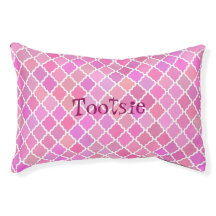 Personalised Pink Mosaic Dog Bed