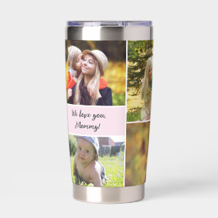 Personalised Pink Mother's day Photo Collage Insulated Tumbler