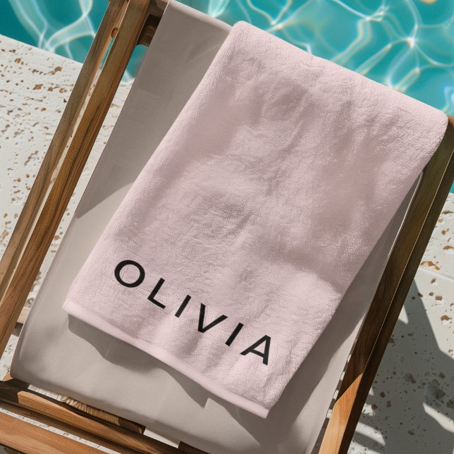 Personalised Pink & Name Monogram | Elegant Custom Beach Towel (Creator Uploaded)