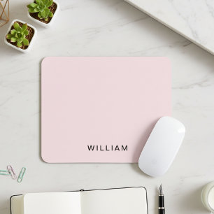 Personalised Pink & Name Monogram Elegant Custom Mouse Pad