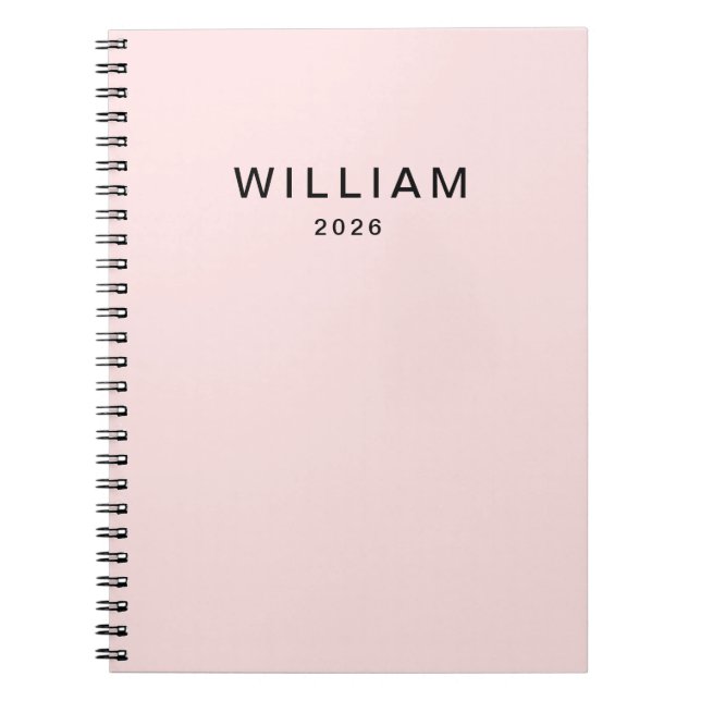 Personalised Pink & Name Monogram | Elegant Custom Notebook (Front)