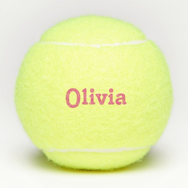 Personalised Pink Name Tennis Balls (Front)