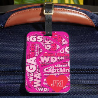 Personalised Pink Netball  Luggage Tag