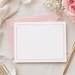 Personalised Pink Note Card Stationery