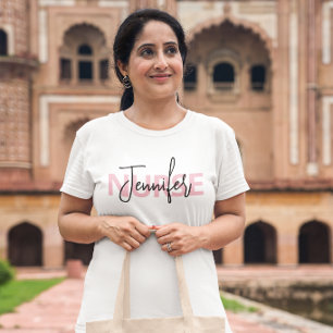 Personalised Pink Nurse Typography Tri-Blend Shirt