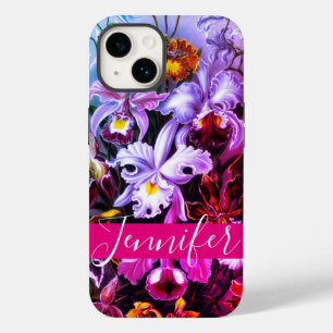Personalised Pink Ombre Orchids iPhone 14 Case