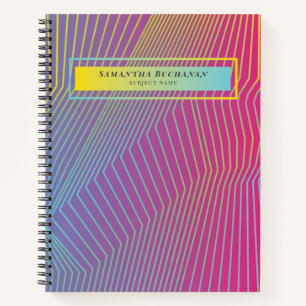 Personalised Pink Ombre Pattern Dot Grid Notebook