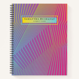 Personalised Pink Ombre Pattern Graph Paper Notebook