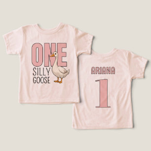 Personalised Pink One Silly Goose First Birthday