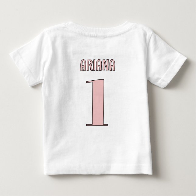 Personalised Pink One Silly Goose First Birthday Baby T-Shirt (Back)