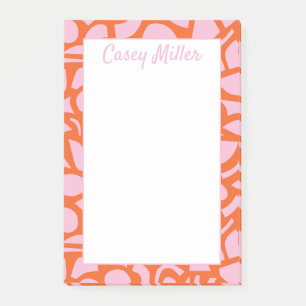 Personalised Pink & Orange, Preppy  Post-it Notes
