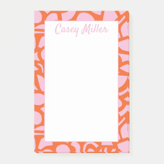 Personalised Pink & Orange, Preppy  Post-it Notes
