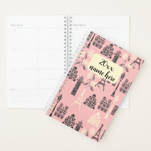 Personalised Pink Paris Planner