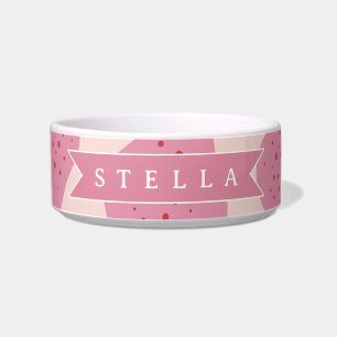 Personalised Pink Pear Pattern Cute Girly Fruit Bowl